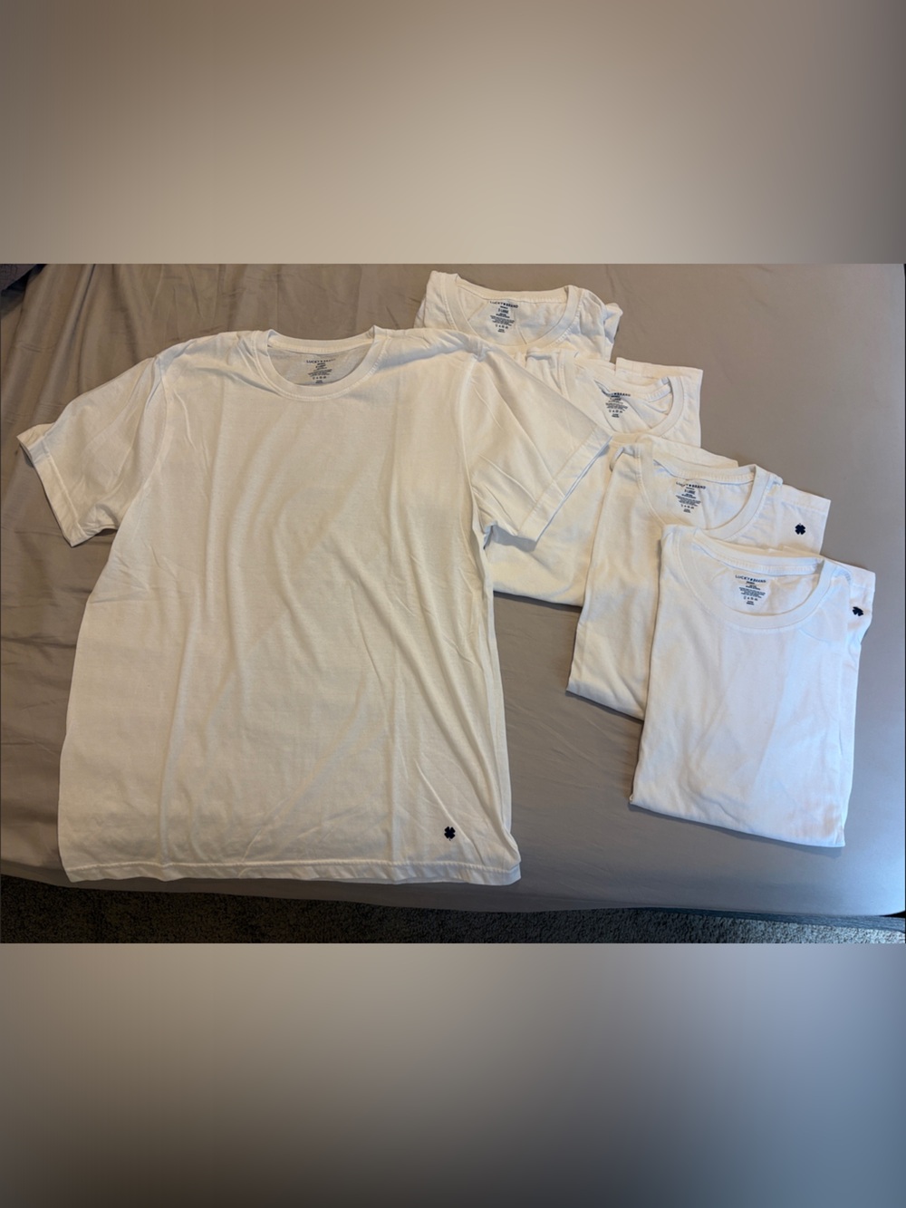 Lucky Brand White Short Sleeve Crew Neck T-Shirt 5 Pack